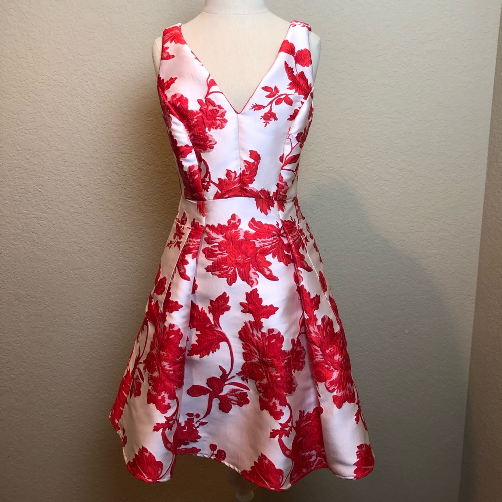 WORN ONCE Eva Franco red patterned dress